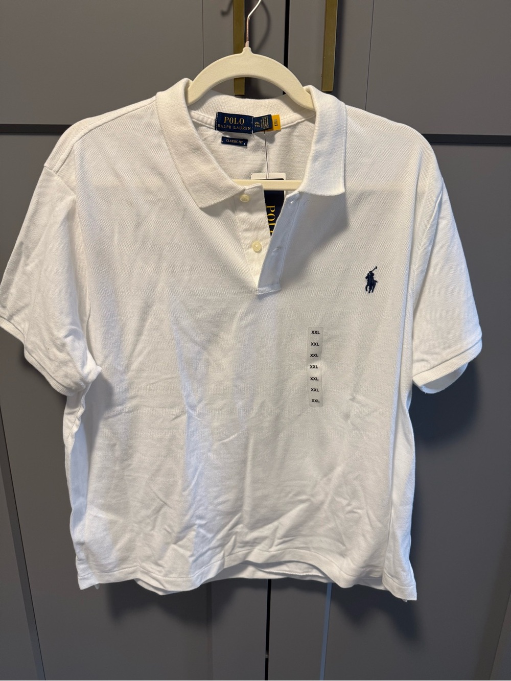 Ralph Lauren White Polo with Navy Pony Logo